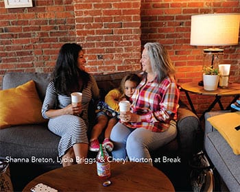 Patrons Having Coffee at Break in Auburn Maine