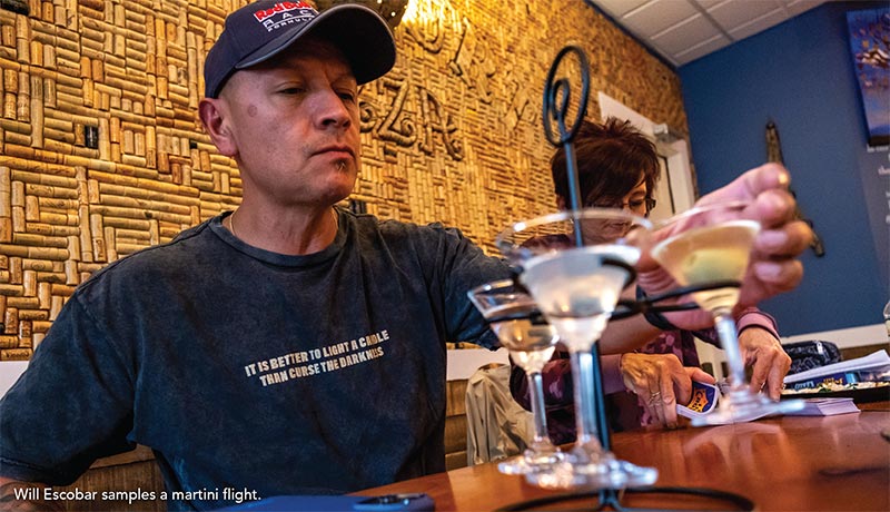 Customer Samples Martini Flight - 84 Court Pizza and Restaurant