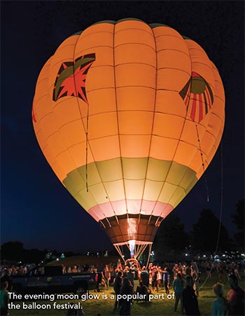 The evening moon glow is a popular part of the Great Falls balloon festival.