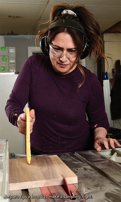 Amparo Randall of JT Woodworks, at Table Saw