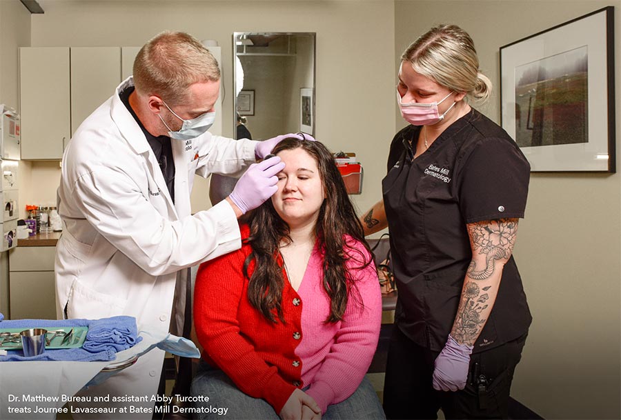 Dr Matthew Bureau does procedure at Bates Mill Dermatology