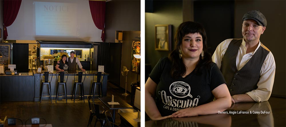 Obscura Cafe and Drinkery Owners Angie LaFrance and Corey DuFour